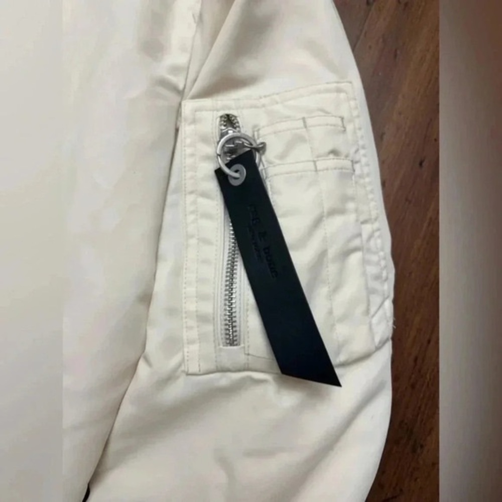Rag & Bone Off-White Bomber Jacket - Picture 4 of 7